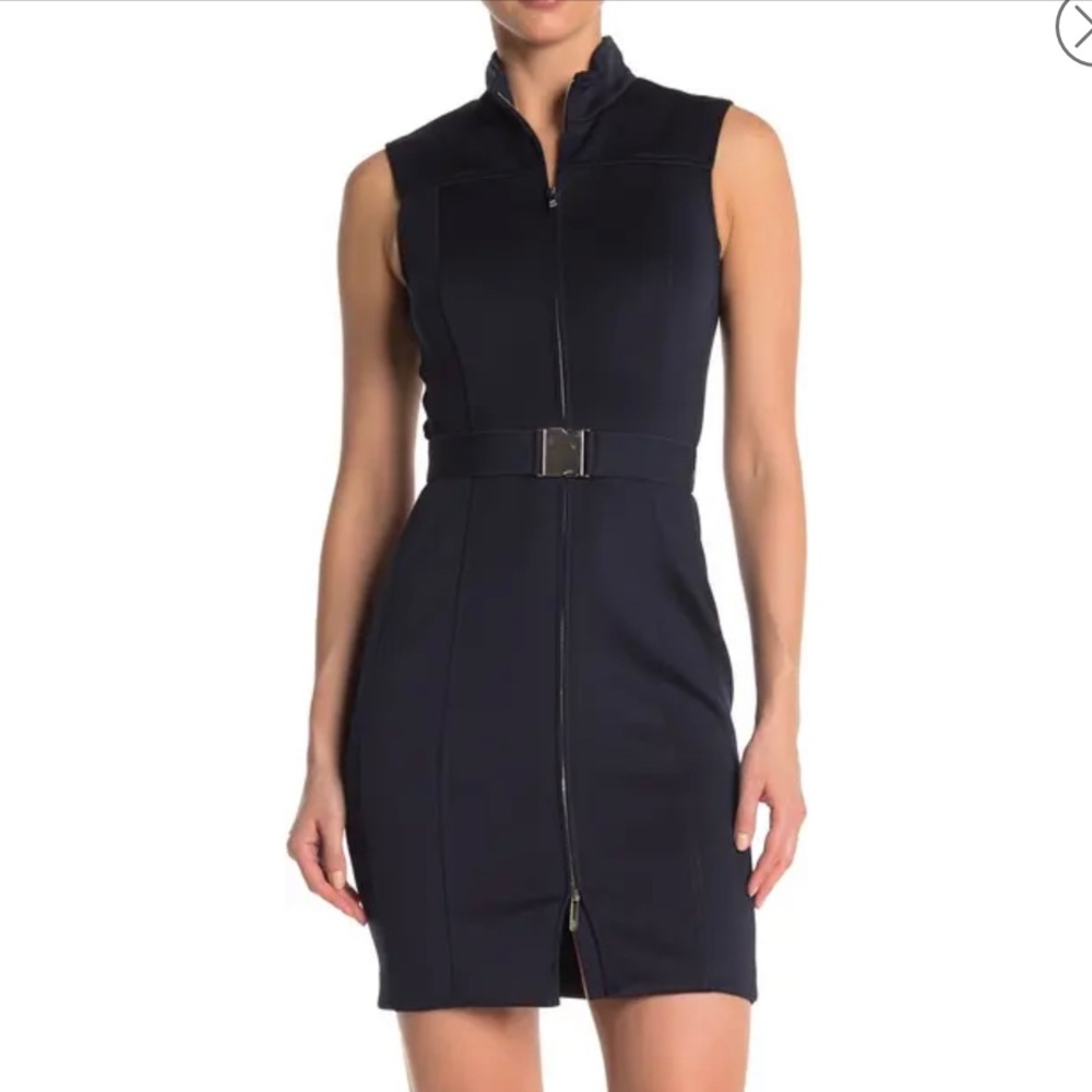 Zip up gold accent tommy hilfiger dress black
